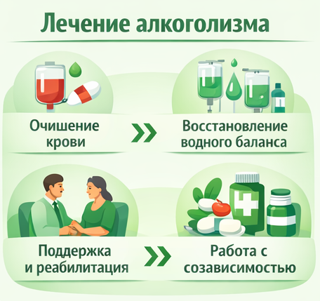 лечение алкоголизма в Старой Купавне этапы